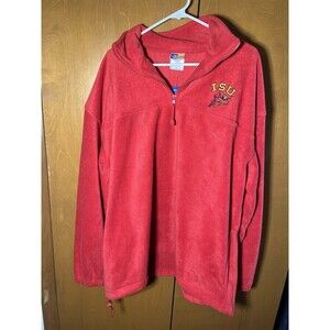 Vintage 90s ISU Red Cardinals Quarter Zip Fleece W/Tag Illinois State Size XL